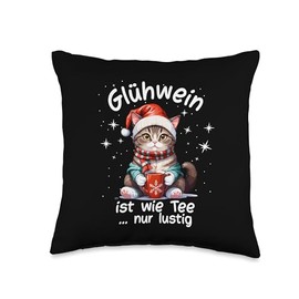 Mulled wine is like tea, just funny, Christmas party colleagues Throw Pillow