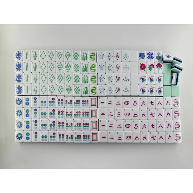 4-layer Professional Mahjong Tiles American Set 160-tile Pale Blue Acrylic