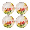 UPware 4-Piece Tropical Hibiscus Melamine 6 Inch Serving Plates/Appetizer Plates/Dessert