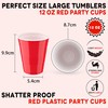 YARIX Plastic Cups- Red Drinking Cups 30 Pcs (12 Oz)