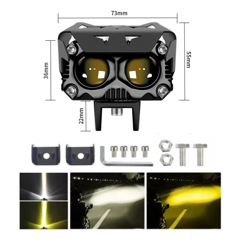 Faros De Lupa De Doble Color De 120w Para Auto,