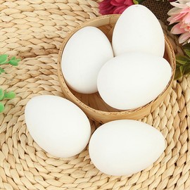 Kisangel Chicken Coop Eggs: 30Pcs White Fake Eggs, DIY Crafts, Painting, Party Decorations, Home Decor, Kids, Kitchen (5.5cm)