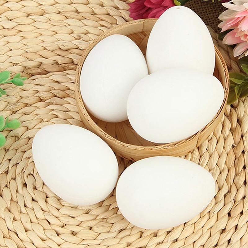 Kisangel Chicken Coop Eggs: 30Pcs White Fake Eggs, DIY Crafts,