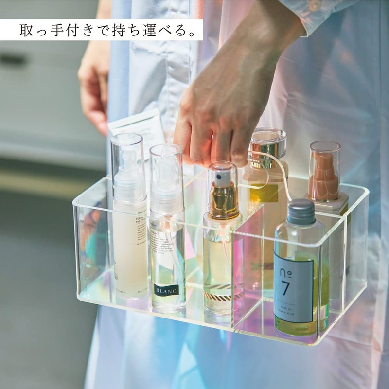 King Jim Lumilia Desk Organizer Acrylic Storage Box with Handle