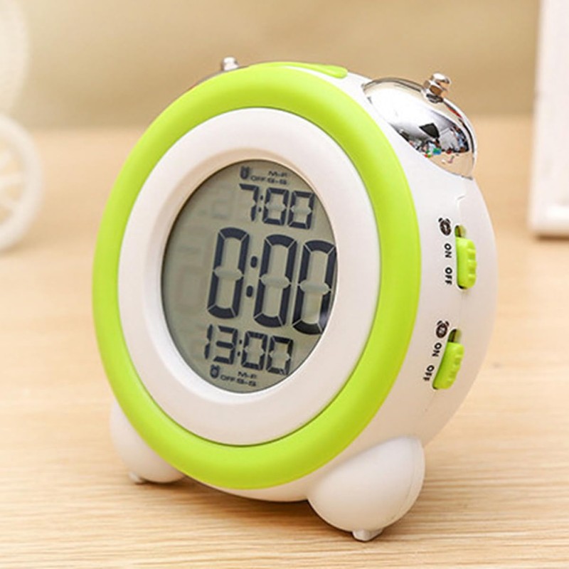 GRIRIW 1pc Double Mute Alarm Clock for Simple Stereo Design