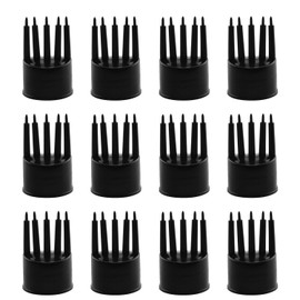 JCBIZ 12PCS Plastic Brush Head Cap Flip Top Dispenser Black Spiral Comb Reusable For Shampoo Lotion Body Lotion Grease Squeeze Bottle