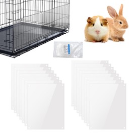 BingegePet 15-Pack Transparent Cage Scatter Guards – PVC Pet Enclosure Barriers with Zip Ties | Mess Prevention Panels for Rabbit, Ferret, Chinchilla & Small Animal Cages