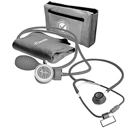 Checkatek Kit Baumanómetro Aneroide con Estetoscopio Doble, Medidor de Presión Arterial Manual Profesional con Brazalete Adulto y Estuche