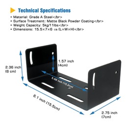 ICOM Radio Mounting Bracket - Heavy Duty Metal Panel Mount with Screws & Gasket, Replacement for MBF4, Compatible with IC‑V8000/IC‑A110/IC-2820H/IC-2730/ID-880H/ID-4100A/ID-5100A Car Radios (Black)