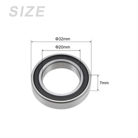 METALLIXITY Deep Groove Ball Bearings (6804-2RS, 20mm x 32mm x 7mm) 2Pcs, Chromium Steel Double Sealed Industrial Bearings - for Industrial Micro Motor