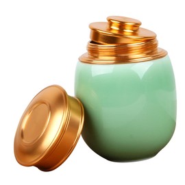 Alipis Celadon Tea Holders Snack Sugar Container for Coffee Bar Bag Holder Lid Food Jars Compartment Canning Storage Containers Airtight Ginger Bell Cookie Cup Ceramics
