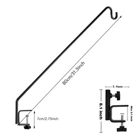 Heavy Duty Deck Hook, 32 "Adjustable Metal Deck Rail Hooks for Hanging Bird Feeders,Plants,Flowerpots,Wind Chimes,Lanterns