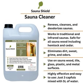Sauna Shield Sauna Care Set | Sauna Wood Oil & Sauna Cleaner with Applicator Sponge & Gloves | Protects, Cleans & Nourishes Sauna Wood | For Traditional & Infrared Saunas (1.32 Gallons Each)