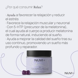 NUVI+ Gomitas de Citrato de Magnesio con GABA, 5-HTP, Manzanilla y Vitamina B6 – Magnesium Citrate para Relajación y Sueño – 60 Gomitas