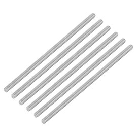 QUARKZMAN 6 Pieces Threaded Rods, M6 x 150 mm, 304 Stainless Steel, Threaded Rod with Metric Full Thread, M6-1 Threaded Screw for Furniture and Machine Assembly