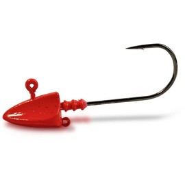 Rhino Premium Jig Force Fishing Hooks with Jig Heads Sea Fishing Accessories for Rubber Fish UV Red 4/0
