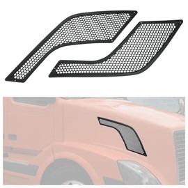 HECASA Hood Vent Compatible with 2004-2016 Volvo VNL Replacement for 20413696 20435695 Side Hood Air Intake Grille ABS Plastic Painted Black - Driver & Passenger Side