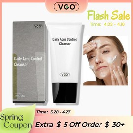 VGO Daily Acne Control Cleanser-Fighting Cleansing for All Skin Types - Oil Control & Hydrating Face Wash - Facial Skincare - Specification: 2 pcs