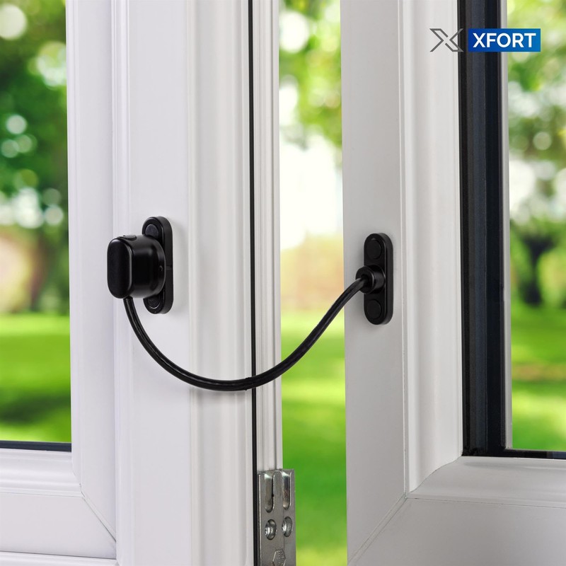 XFORT 4 Pack Viper Thumbturn Locking Cable Window Restrictor in