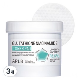 APLB Glutathione Niacinamide Toner Pads 100ml, 3 Packs, 60 Pads / APLB 글루타치온 나이아신아마이드 토너 패드 100ml, 3개, 60매입