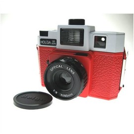 Holga Brand 120GCFN Film Camera (Glass Lens, Multicolor Flash) White/Red