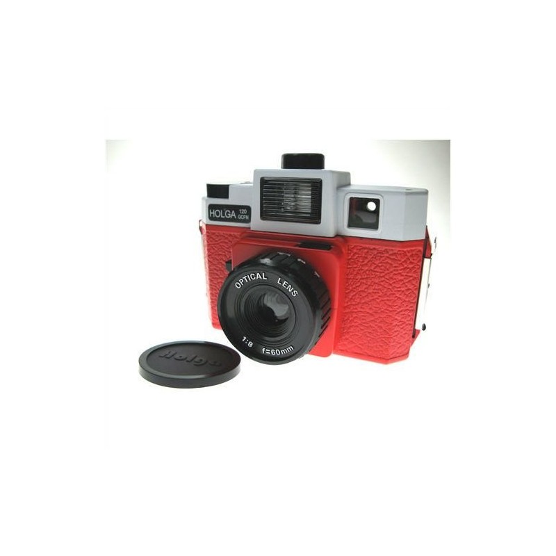 Holga Brand 120GCFN Film Camera (Glass Lens, Multicolor Flash) White/Red