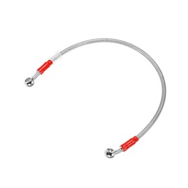 TUCKBOLD 50cm 19.69" 10mm ID Motorcycle Hydraulic Brake Line Oil Hose Pipe 28° 0° Stainless Steel Braided Cable for ATV Motocross Sport Bikes Silver Tone Automotive Parts