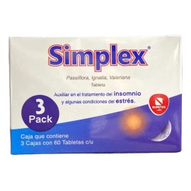 Simplex Pasiflora Valeriana Anti Estrés E Insomnio 180 Tabs