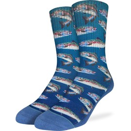 Good Luck Sock Men's Rainbow Trout Socks, Adult, Shoe Size 8-13