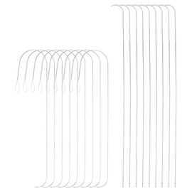 HARFINGTON 6pcs Bead Spinner Needles 0.6mm 0.7mm Dia Large Eye Curved Beading Needle Stainless Steel Embroidery Sewing Needles