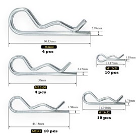 Yoliko 38 Pcs Hitch Pin Clip R Clips Retaining Pins Tractor Cotter Pin Hair Pin Assortment Spring Clip Retainer Pins Hitch Keeper Pins Kit for Dolly Pins/Trailer Pin Clips/Hand Ttruck Pin Replacement
