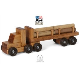 Clip Clop LOGGING TRUCK - Wood Tractor Trailer Toy Log Cargo Load Amish Handmade USA