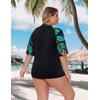 Koscacy High Neck Rash Guards for Women Plus Size 3/4