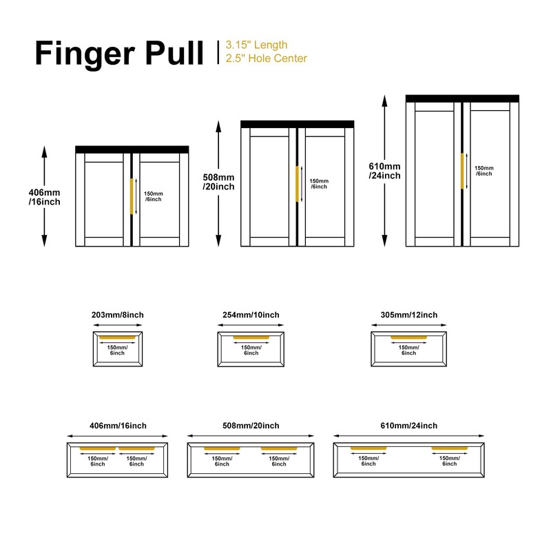 Satanga Edge Finger Tab Pulls for cabinets Kitchen Concealed Drawer