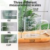 77L Glass Measuring Cup, Clear Liquid Measuring Cup with V-Shaped