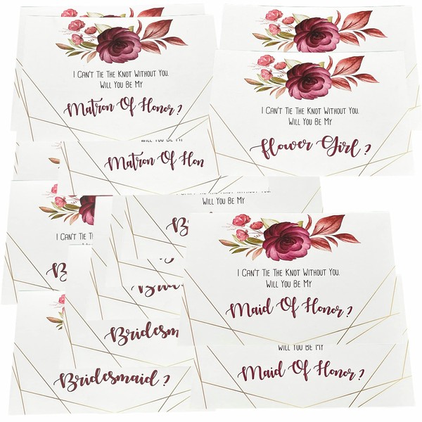 Will You Be My Bridesmaid 16 Cards with Matching Size