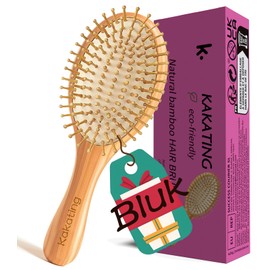 Kakating 16 Pack Bamboo Hair Brush for Hair Growth | Natural Wooden Hairbrush Detangling Massaging Scalp Bulk (Ellipse, Count, 16)