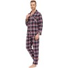 MoFiz Men's 100% Cotton Pajamas Set Long Sleeve Button Pijamas