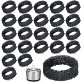 24 PCS Pet Fountain Filter Cat Water Fountain Sponge Cat Fountain Filter Replacement Sponge Foam for 2.2 L 74 OZ / 2.5L 84 OZ Stainless Steel Cat Fountain