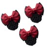 Minkissy 3Pcs Hair Snood with Flower Clip, Bowknot Mesh Bun