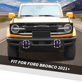 Jimen Fit for Ford Bronco 2021-2024, 2PCS Front Bumper Tow Hook Covers Protector Exterior Accessories (Purple)