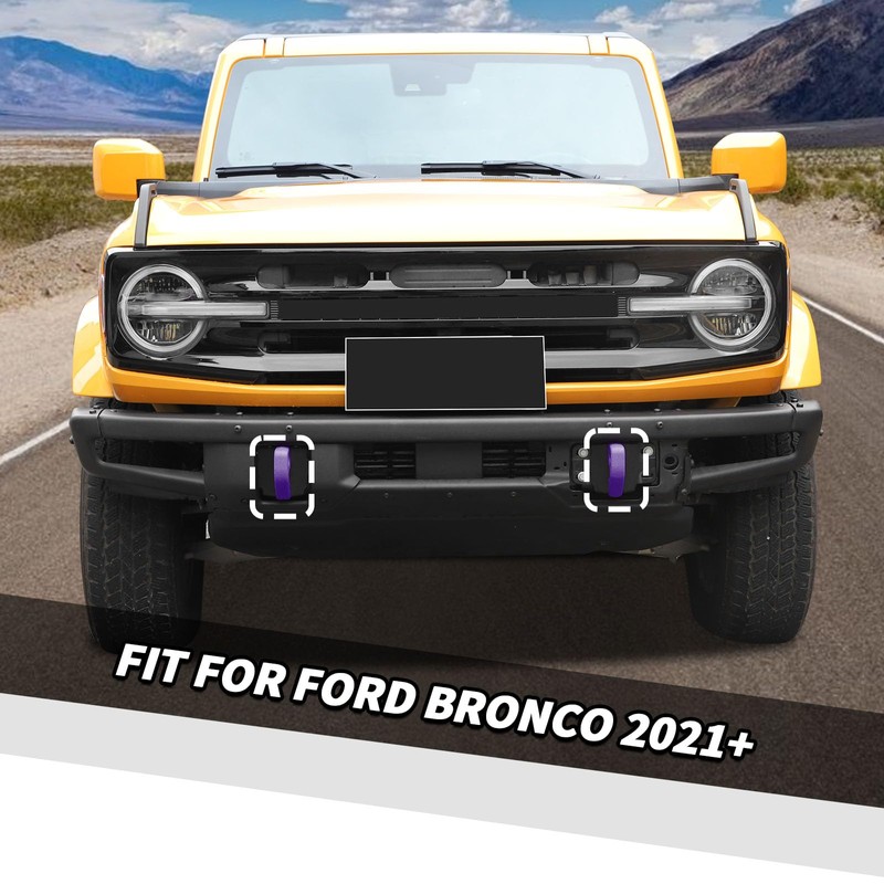 Jimen Fit for Ford Bronco 2021-2024, 2PCS Front Bumper Tow