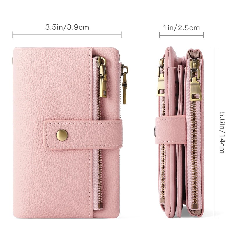 SENDEFN Purses for Women, Medium Size, Triple Foldable Leather Purse,