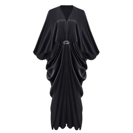 BABEYOND 1920s Satin Cocoon Gown - Hollywood Style Robe Great Gatsby Party Outfit Women's Batwing Sleeves Art Deco Coat Robe
