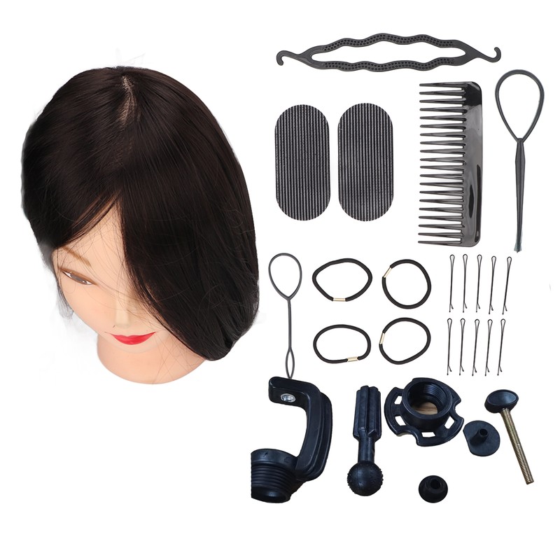 Practice Mannequin Head Novice Hairdressing Training Braiding Doll Head with