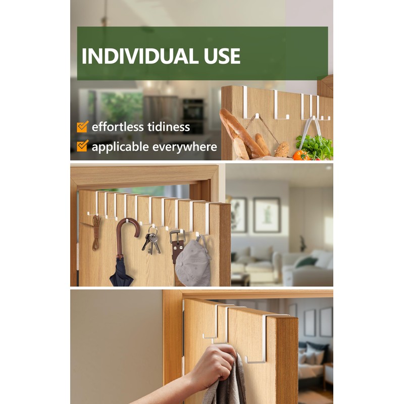 4smile Door Hooks Set of 10 White Door Hooks