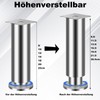 LRHAFET Furniture Feet, Height Adjustable, Furniture Legs, Metal Stainless Steel,
