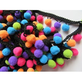YYCRAFT Multicolor Pom Pom Ball Fringe Trim Ribbon Sewing(5 Yards)