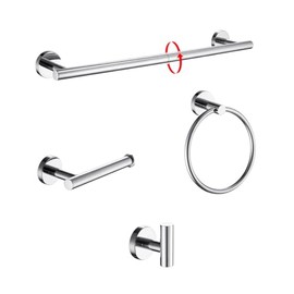Stainless Steel Towel Rack Set Towel bar Towel Ring Hook Paper Rack 4-Piece Combination 19.69inch Chrome Plated (Chrome Plating, 50厘米毛巾架)