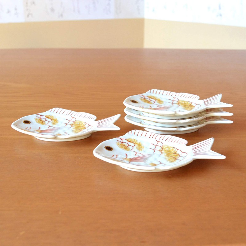 New Year's Tableware, Japanese Tableware, Small Plate, Sea Bream, Lucky